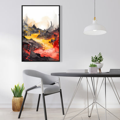 Hot and flowing - 36"x36" Framed canvas