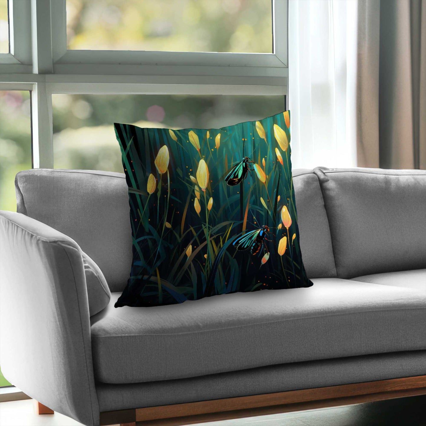 Appealing Yellow Poly Twill Throw Pillow Insert