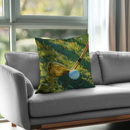 Golden Club Poly Twill Throw Pillow - Stylish Home Decor