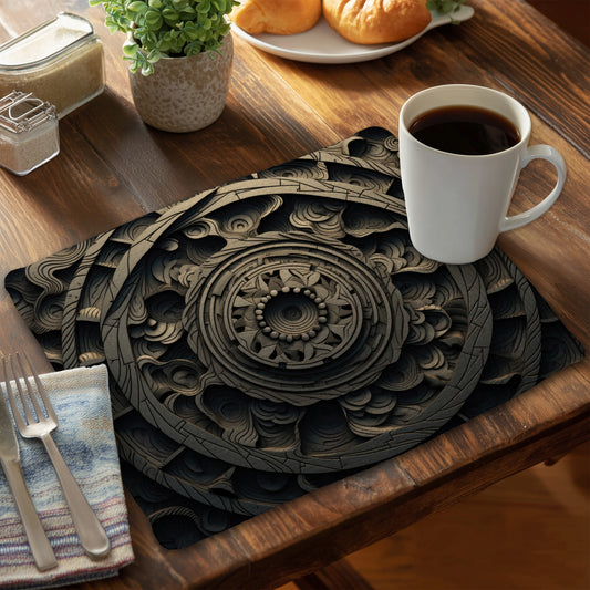 Cycles Beige Braided Polyester Placemat | Home Decor Elegance
