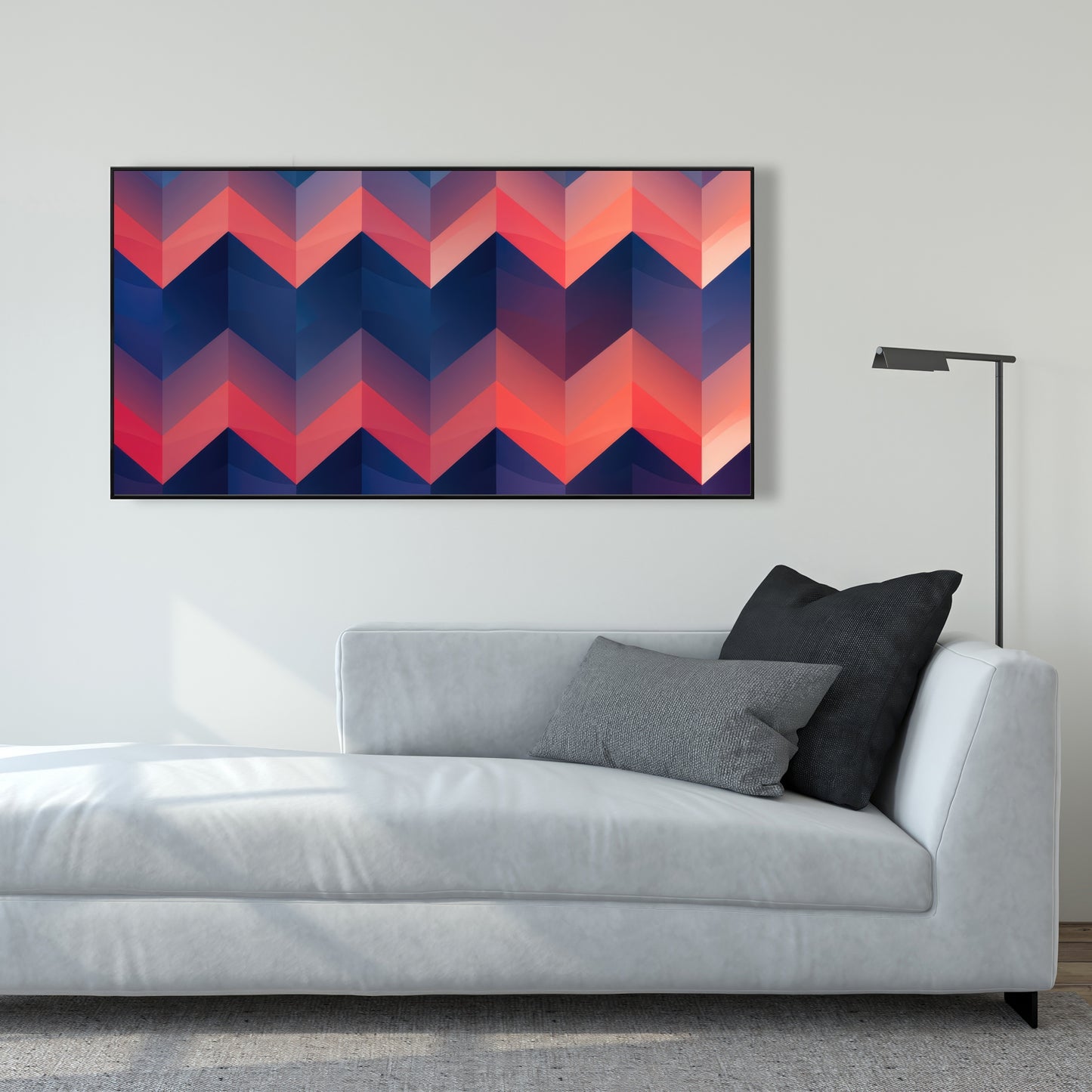 Heat Waves - Red Framed Canvas Art for Home Decor