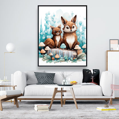 Two pals - 36"x36" Framed canvas