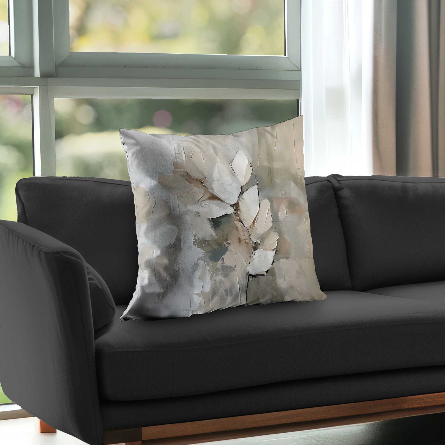 Leaf Poly Twill Throw Pillow - Stylish Home Decor Accent