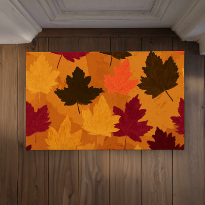 Autumn Glow Leaves Door Mat - Indoor Outdoor Home Decor