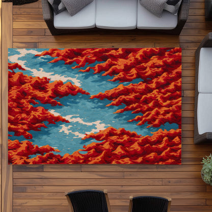Tapis d'extérieur Red Mounds | Solution de décoration élégante