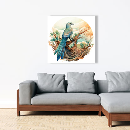 Perched - Turquoise Canvas Art for Home Decor | Stylish Accent
