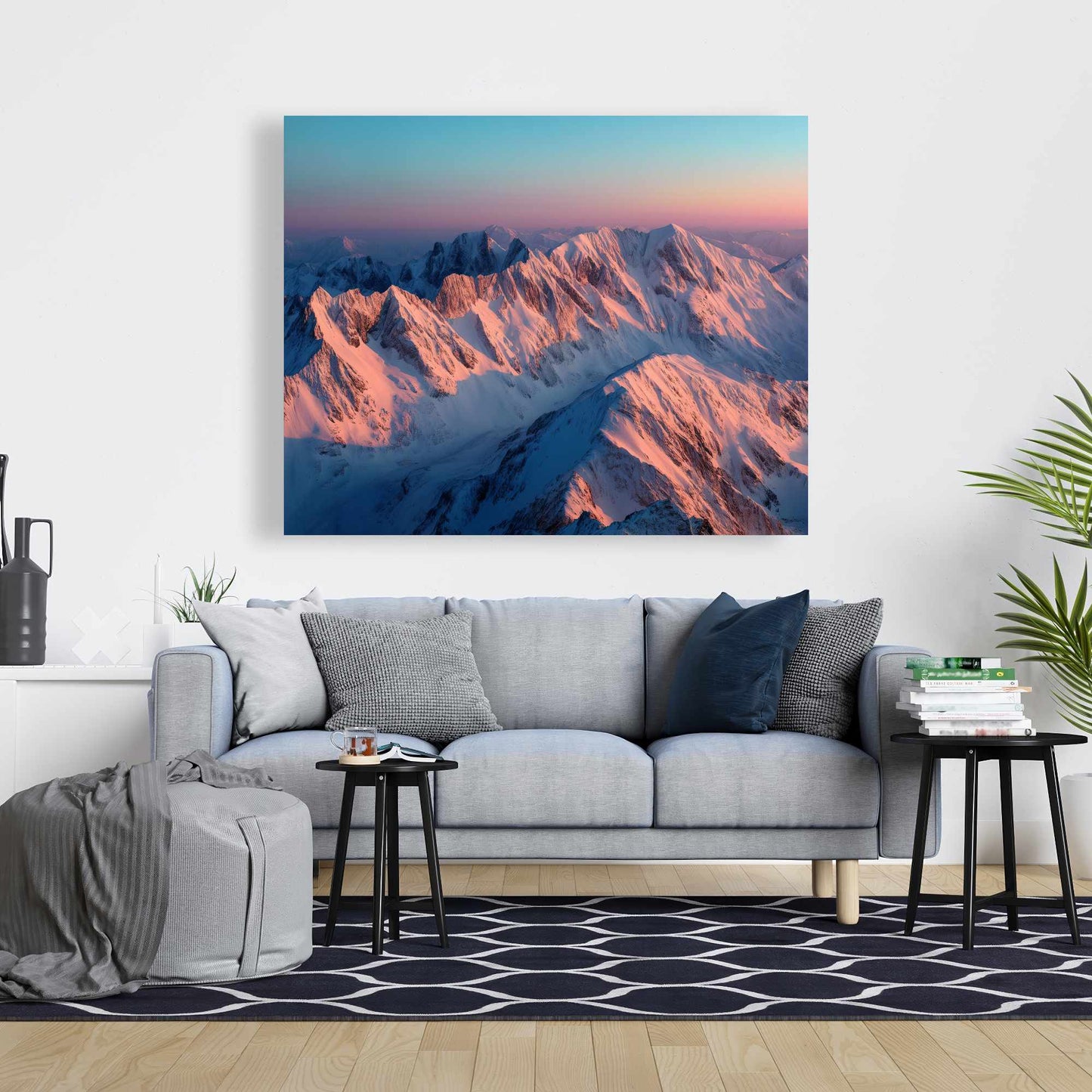 Sunny Peaks - Blue Canvas Art | Stylish Design