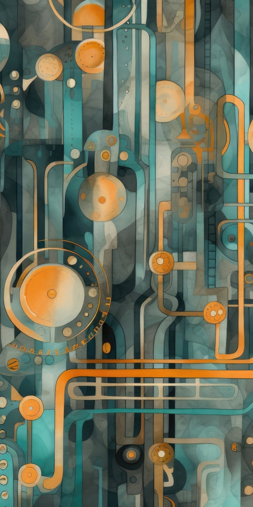 Astrological machinery - Framed Canvas - Print on demand