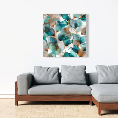 Teal and brown - 32"x32" Canvas