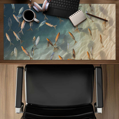 Away from the sand - White Desk Mat for Home Decor