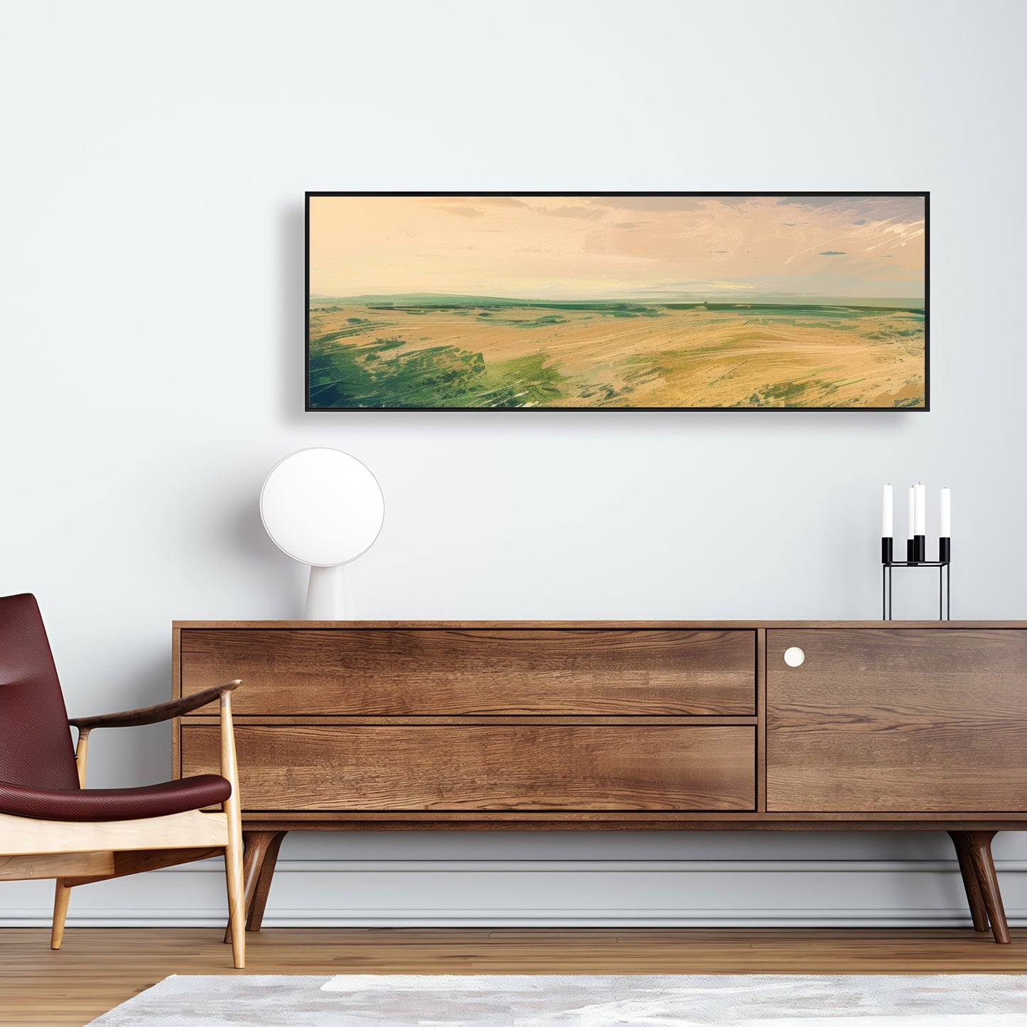 Evening in the field - 36"x36" Framed canvas