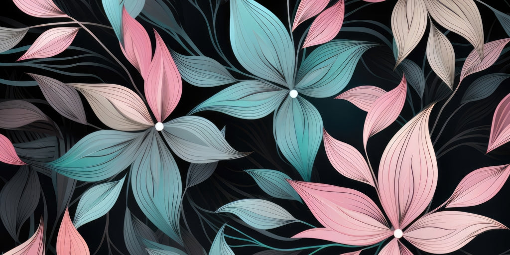 Desaturated Flowers Desk Mat - Elegant Home Decor Accessory