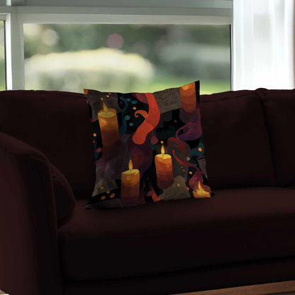 Coussin décoratif en sergé polyester polyvalent avec motif "Whispers in Flame"