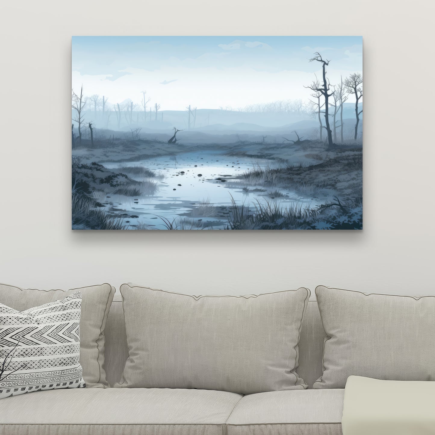 Swampy lands - Blue Canvas Wall Art for Home Decor