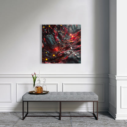 Beep Boop Red Canvas - Stylish Home Decor for Any Room