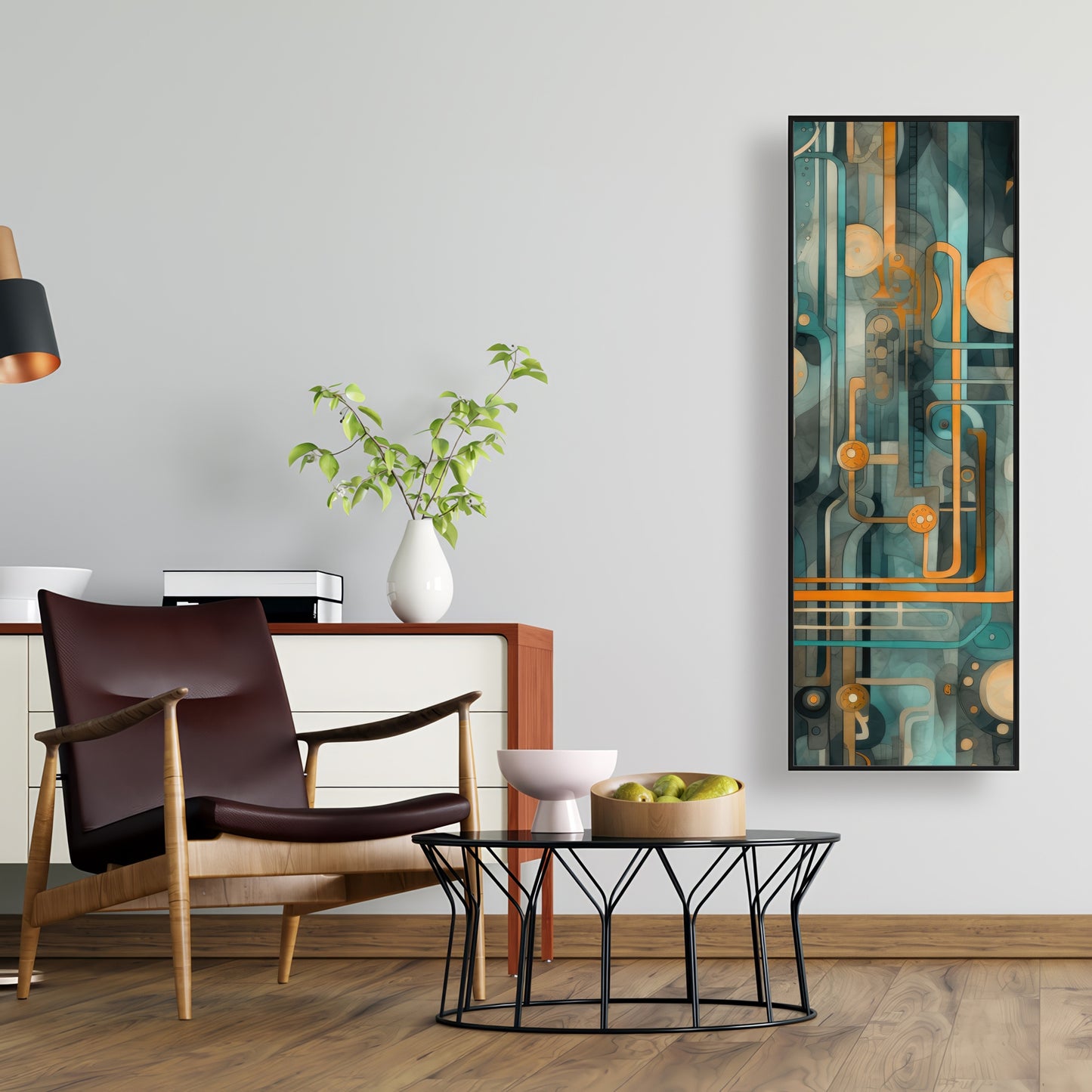 Astrological machinery - Framed Canvas - Print on demand