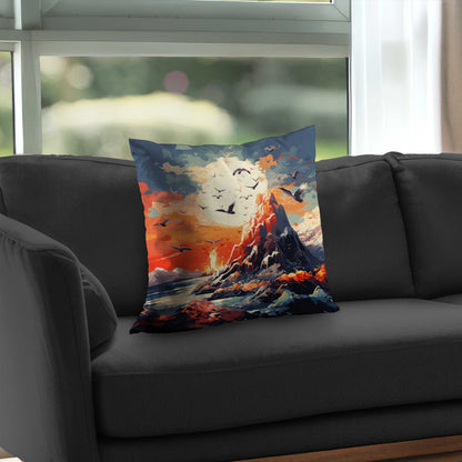 Towards Danger Poly Twill Throw Pillow | Stylish Home Decor