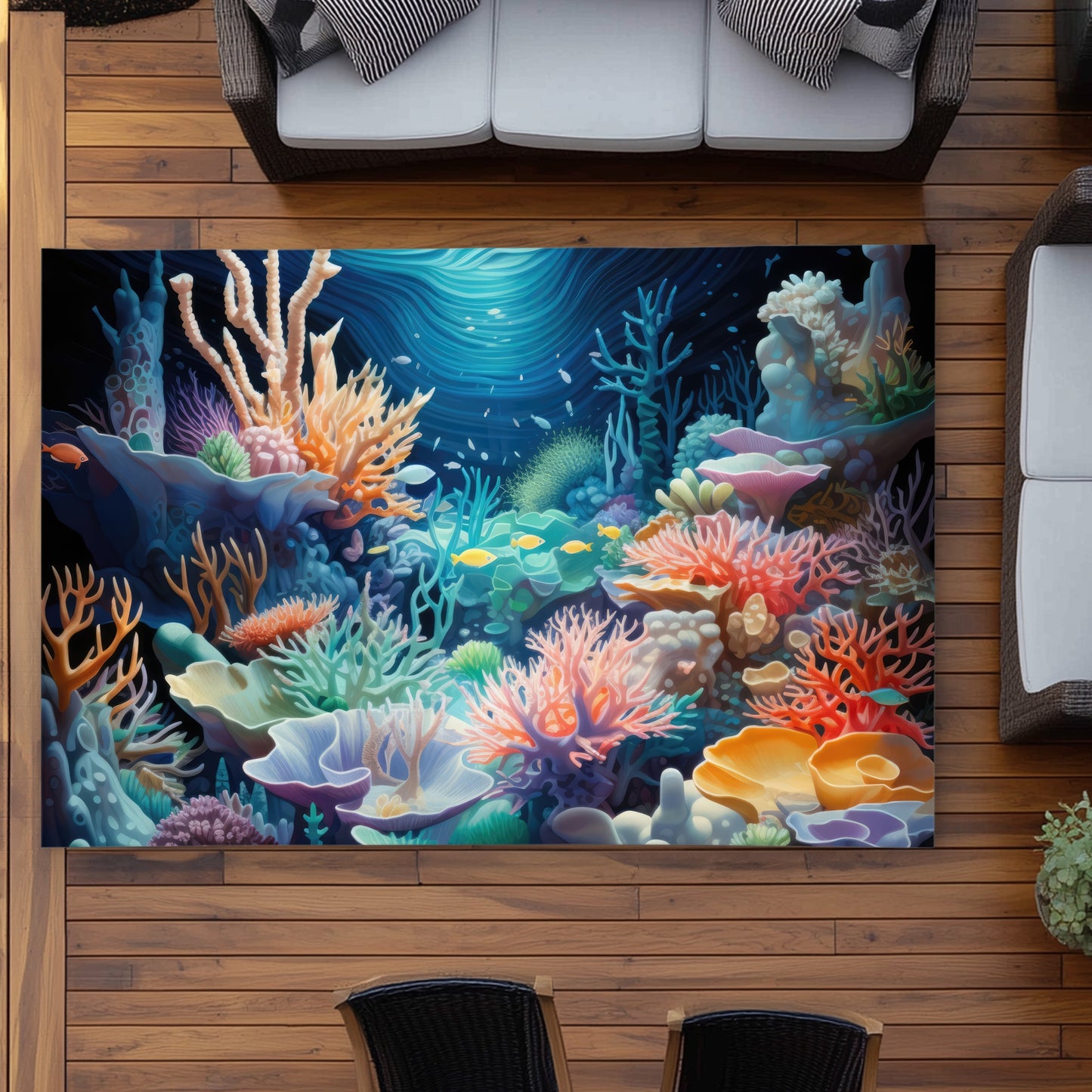 The Reef - Blue Outdoor Area Rug | Stylish Design