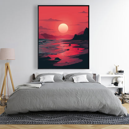 Red Sky - Red Framed Canvas for Stunning Home Decor