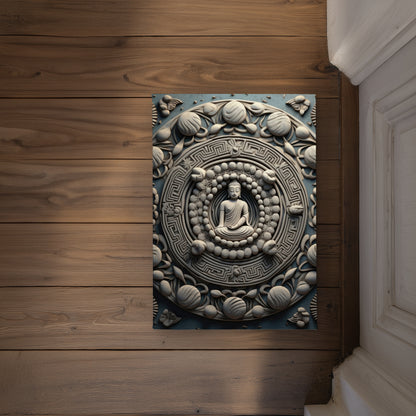 Spiritual Peace White Indoor Outdoor Door Mat | Home Decor