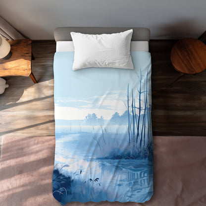 Cold Swamp Black Duvet Cover | Elegant Home Decor Accent