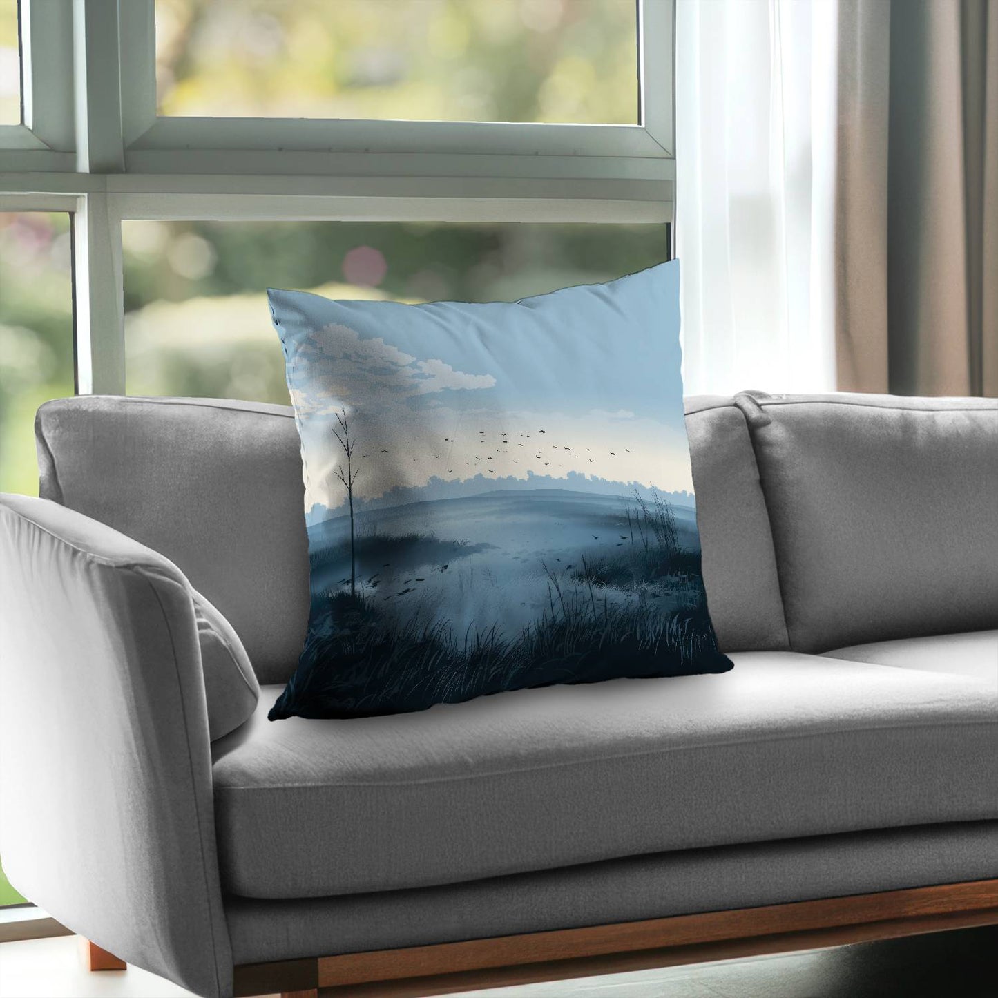 Evening marsh - Throw pillow - Print on demand