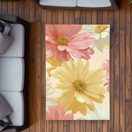 Tapis d'extérieur Sunlit Daisy Dream | Accessoire de décoration intérieure
