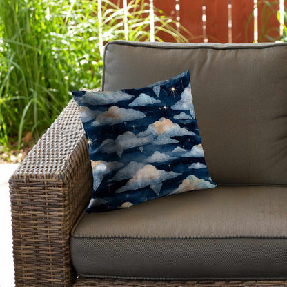Oreiller décoratif en sergé polyester Nuages de cristal célestes
