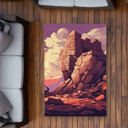 Standing Above Purple Outdoor Area Rug | Home Decor Essential