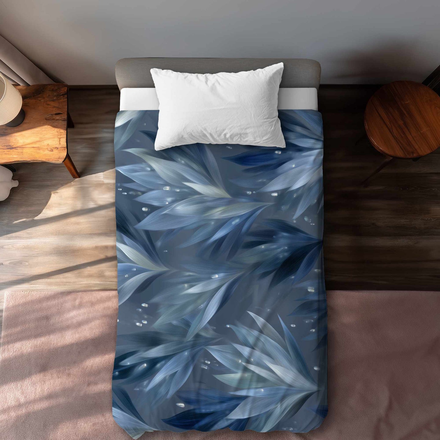 Housse de couette Feuilles glacées | Linge de lit élégant pour la maison