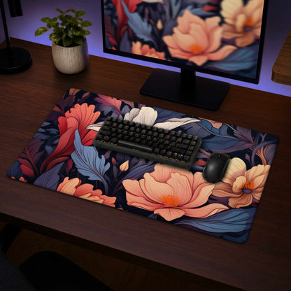 Blooming Uninterrupted - Orange Desk Mat for Home Decor