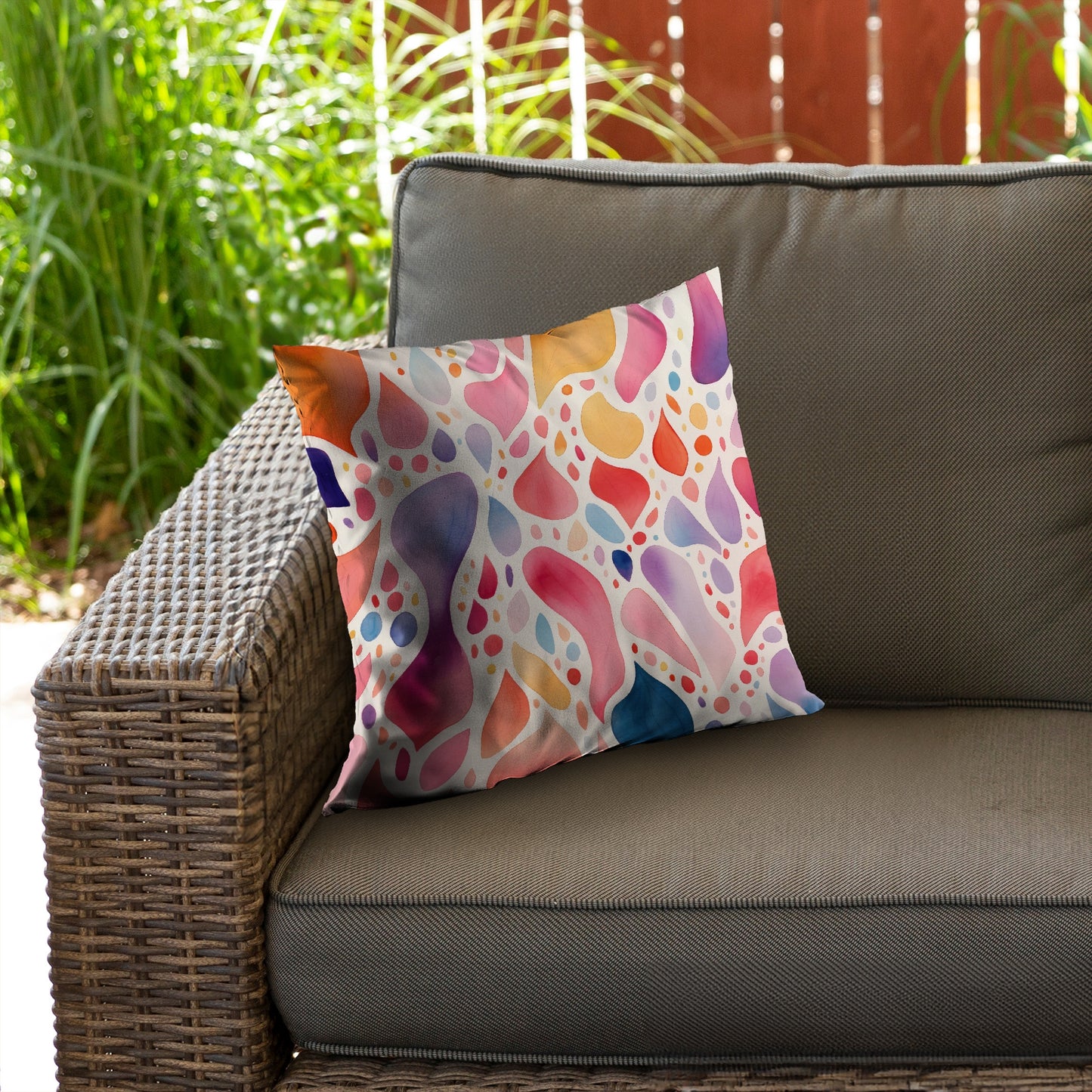 Splotches Orange Poly Twill Throw Pillow Insert for Home Decor