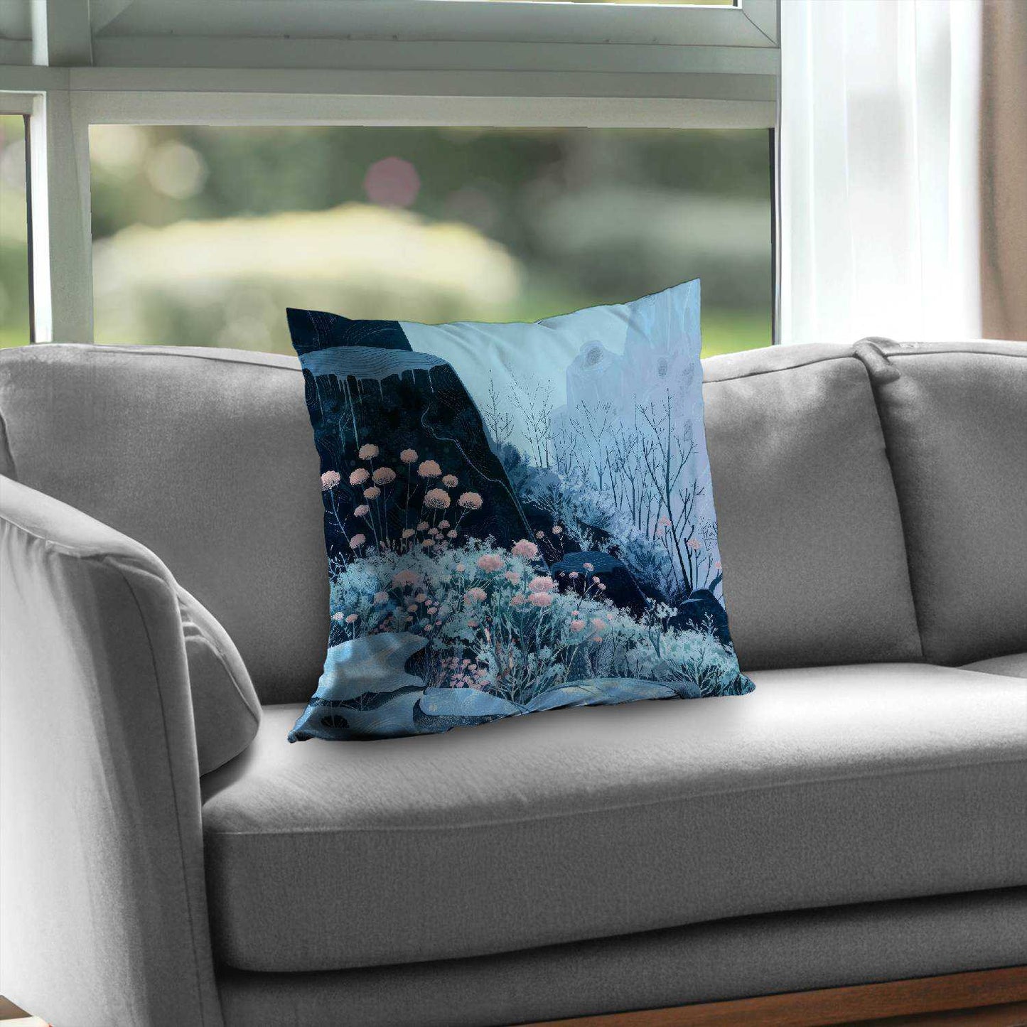 Annual Freeze Blue Poly Twill Throw Pillow Insert | Decor