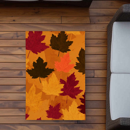 Tapis d'extérieur Feuilles aux reflets automnaux | Décoration intérieure chaleureuse