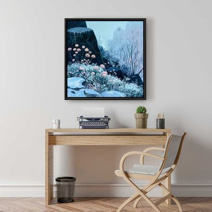 Annual freeze - Beige framed canvas for elegant home decor