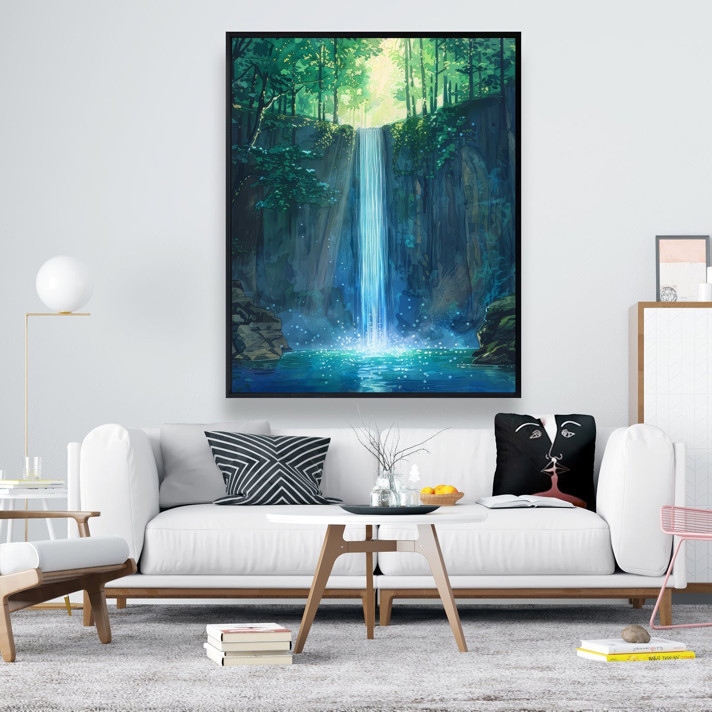 Waterfall - Framed Canvas - Print on demand
