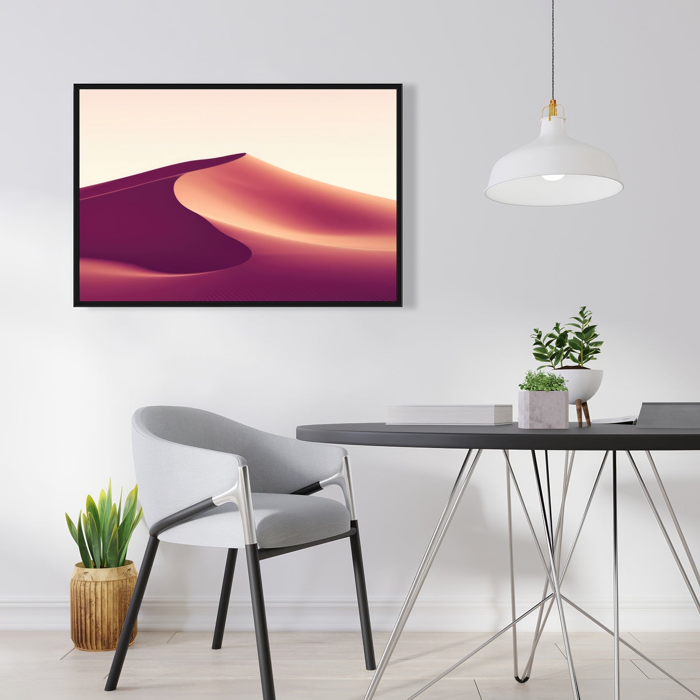 Setting Sands - Pink Framed Canvas for Home Decor | Art