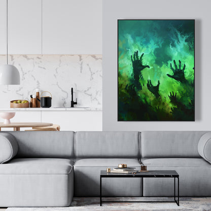 Hands of despair - 36"x36" Framed canvas