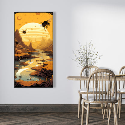 Hive Mind - Black Framed Canvas Art for Home Decor
