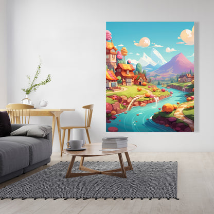 Sweet town Purple Canvas - Stylish Home Decor Accent