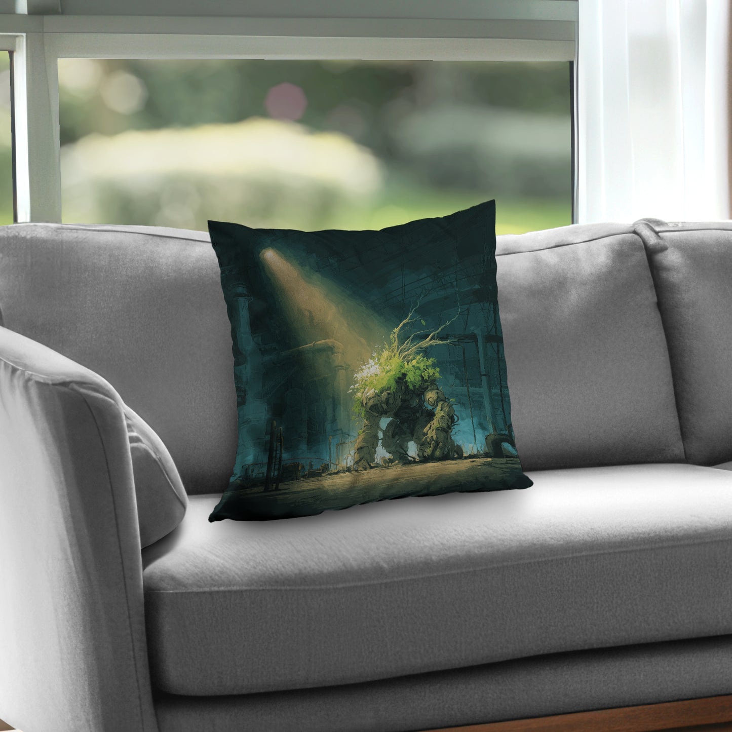Coussin décoratif Golem en sergé turquoise | Garniture décorative