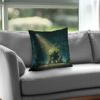 Coussin décoratif Golem en sergé turquoise | Garniture décorative