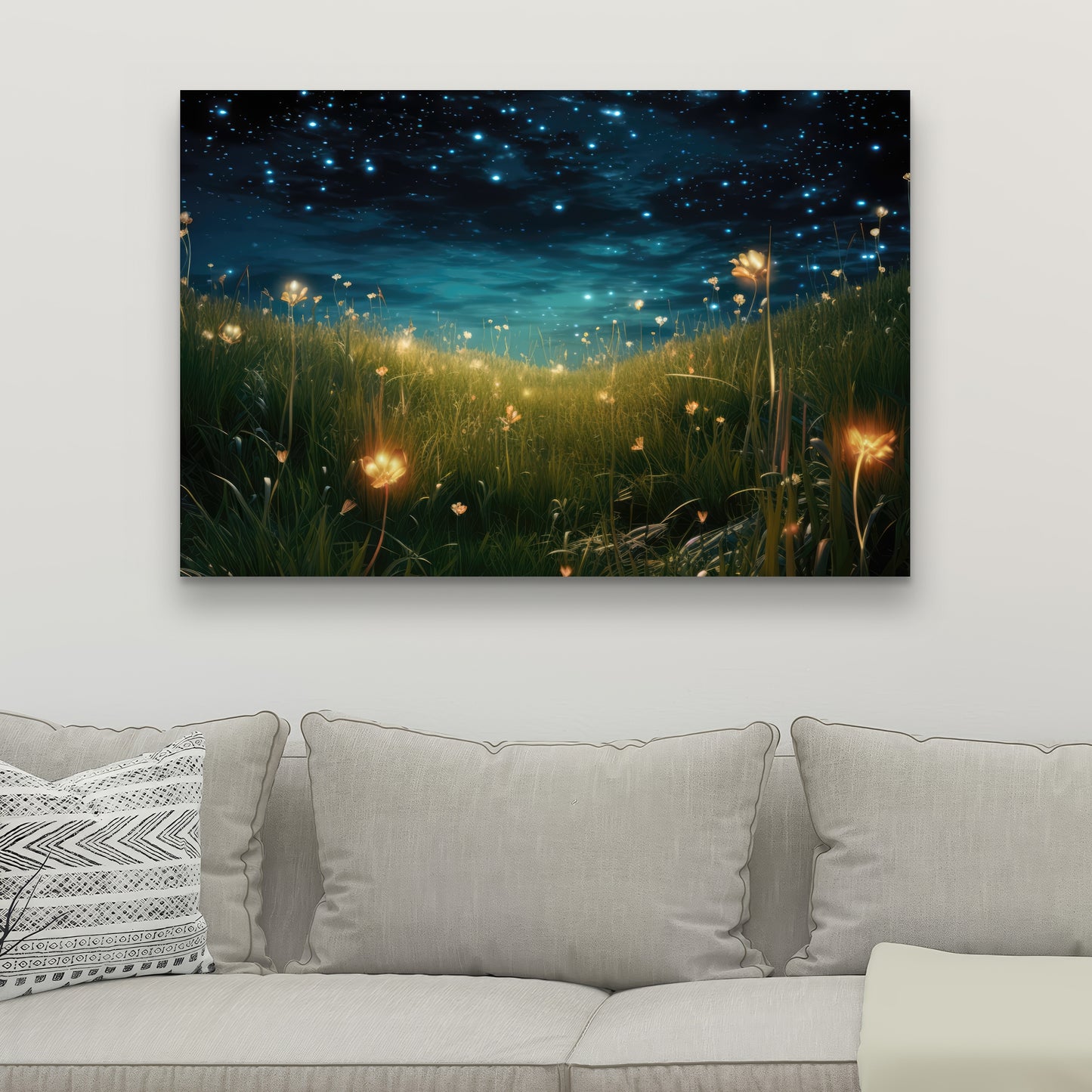 The Night Sky - Orange Canvas Home Decor | Modern Wall Art