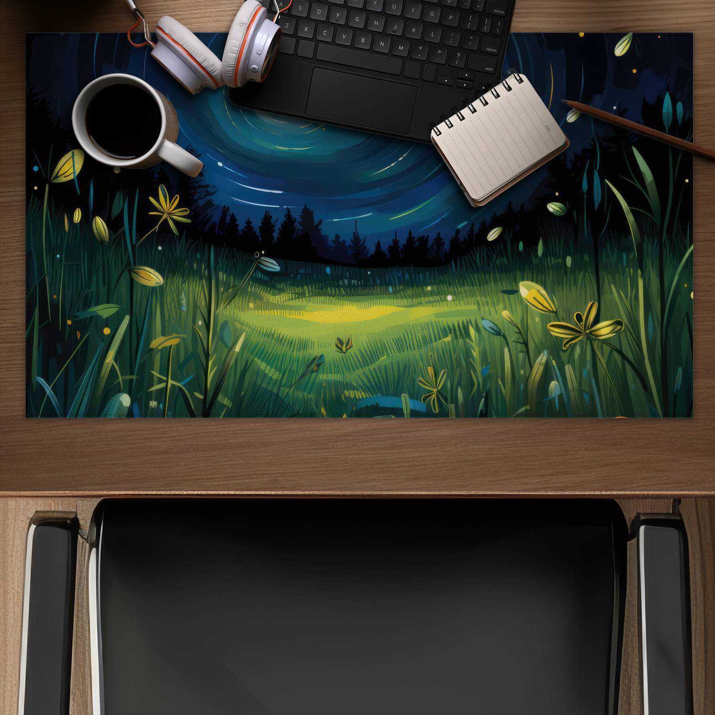 Between grass blades - Green desk mat for home decor