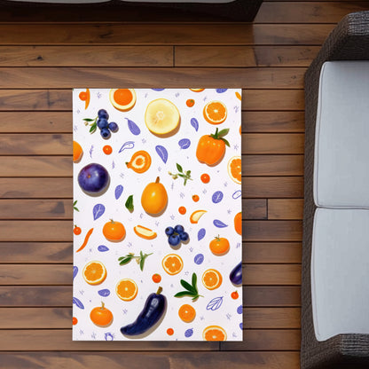 Orange and Purple Outdoor Area Rug - White Home Decor Accent