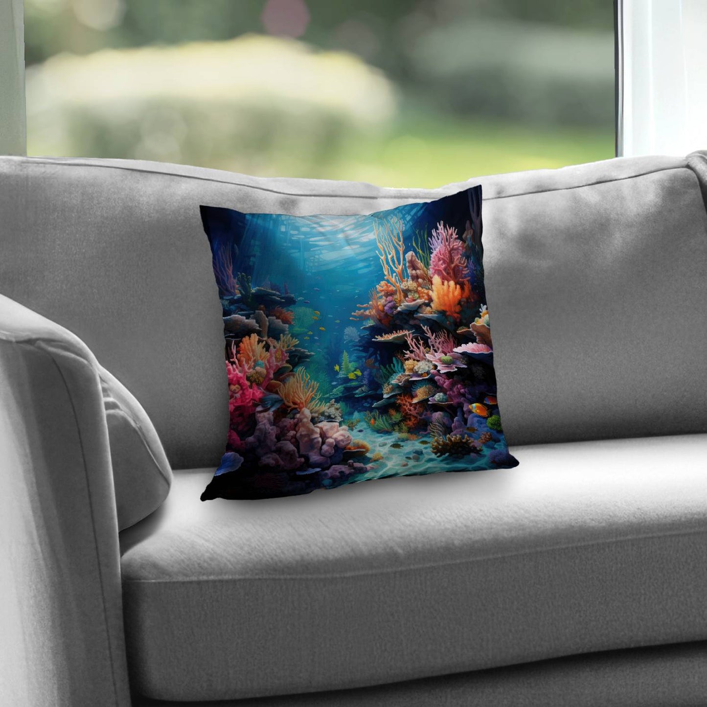 Coral Poly Twill Throw Pillow - Stylish Home Decor Accent