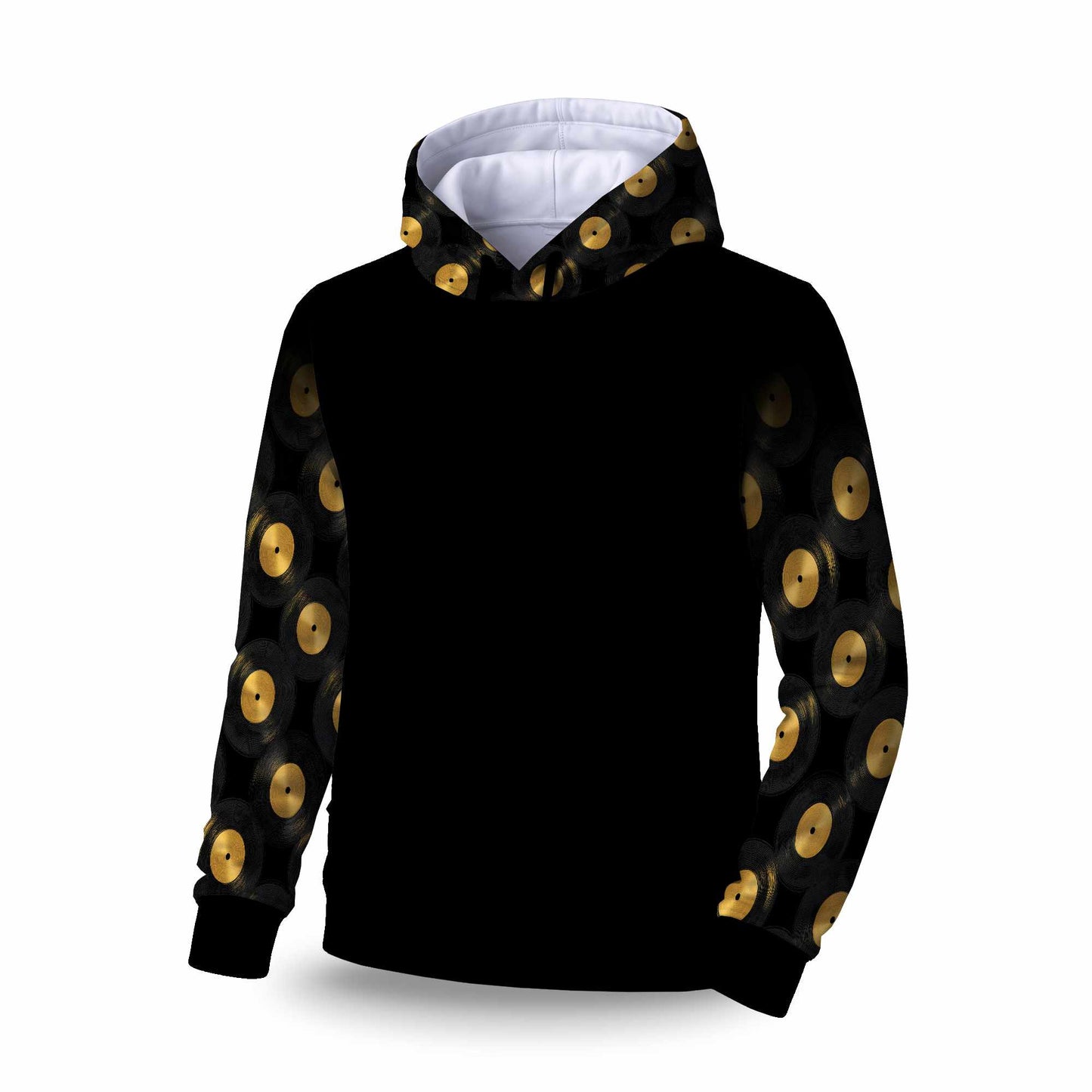 Sweat à capuche sans manches à motif cercles dorés