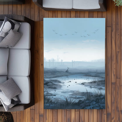 Swampy Lands - Black Outdoor Area Rug for Home Decor