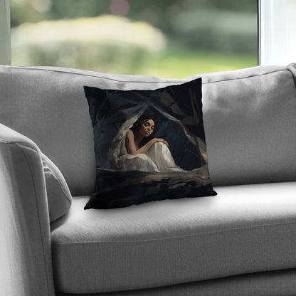 Coussin décoratif en sergé de polyester à l'aspect cocon pour une décoration intérieure élégante