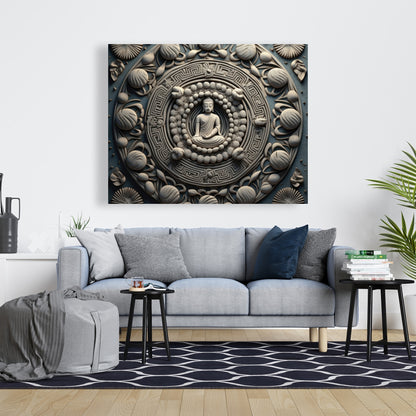 Spiritual Peace - White Canvas Home Decor | Tranquil Art